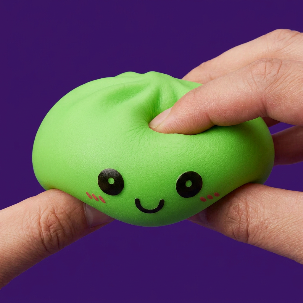 Dumpling Squishy Nachtlampje Groen Lichtgevend — slow-rise effect, het schuim vert langzaam terug