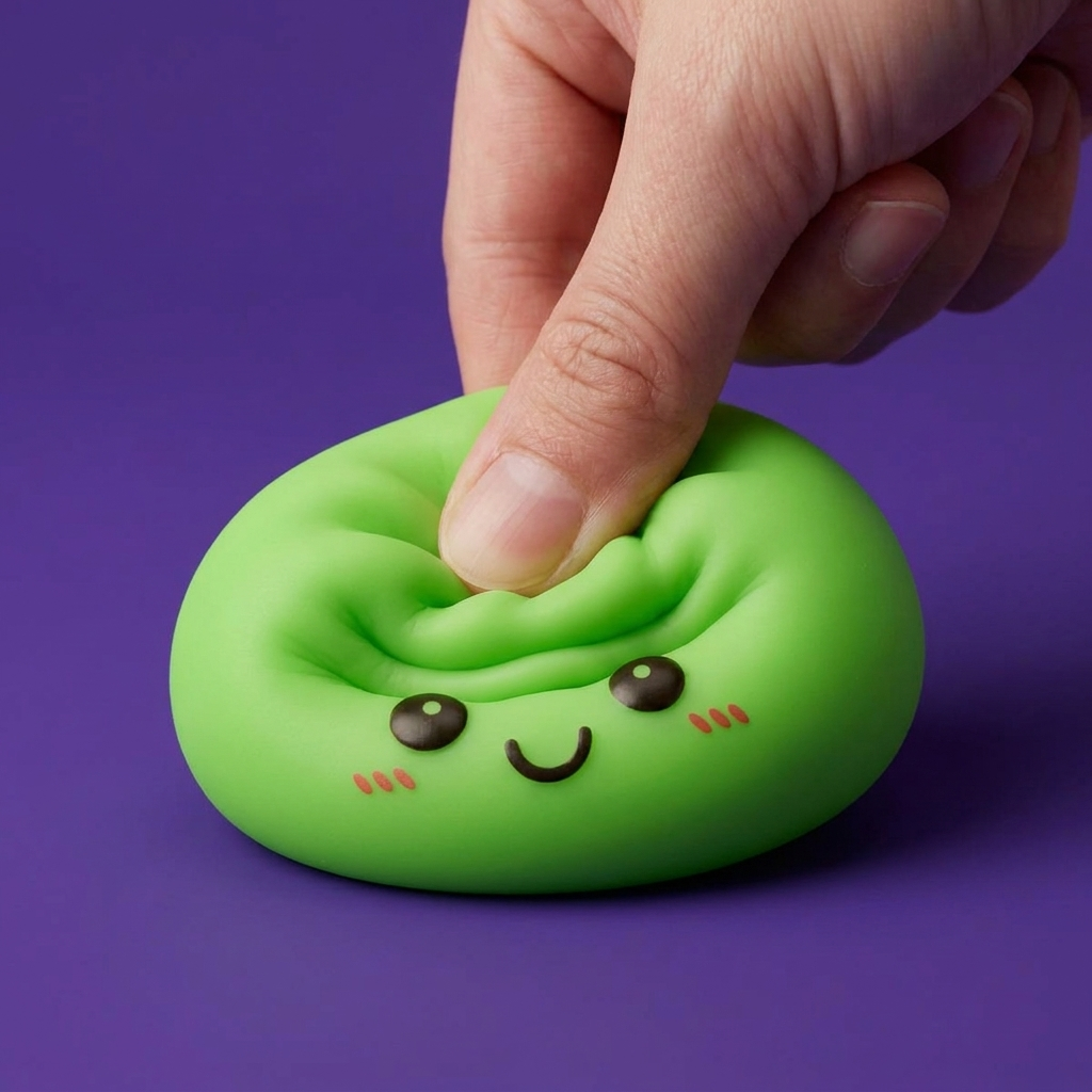 Dumpling Squishy Nachtlampje Groen Lichtgevend tijdens het knijpen, zacht materiaal