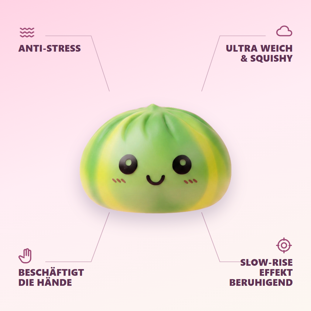Squishy Dumpling Tie Dye Groen Swirl — zijn voordelen