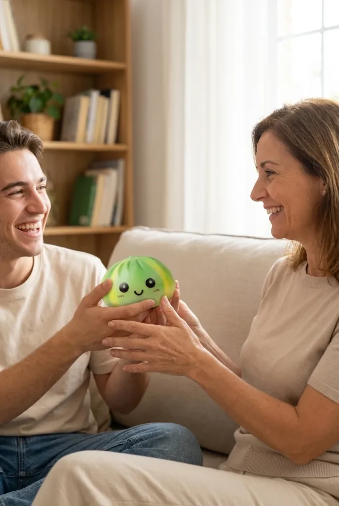 Squishy Dumpling Tie Dye Groen Swirl als cadeau-idee