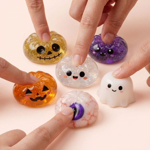 Dumpling Squishy Halloween Set van 5 tijdens het knijpen, zacht materiaal