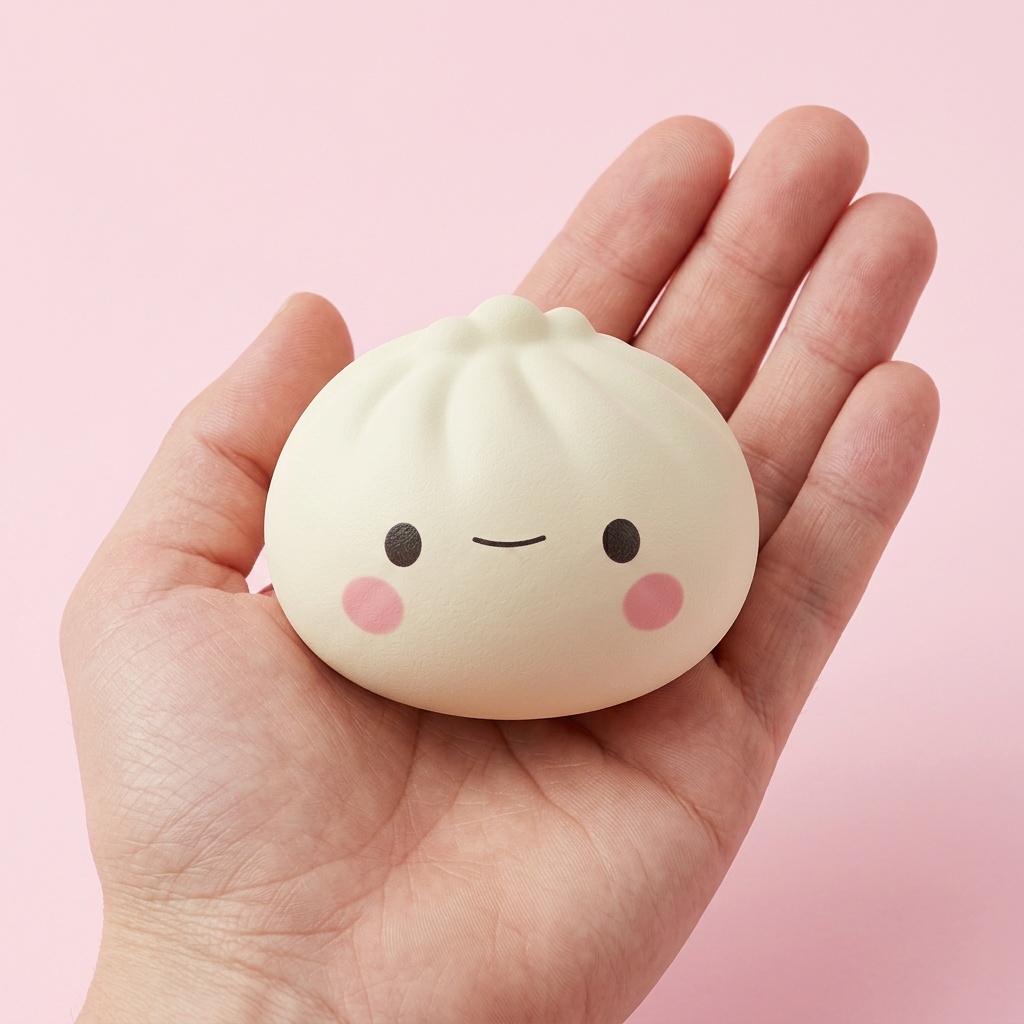 Dumpling Squishy Mystery Japans Kawaii – Set van 12 in de hand gehouden, echte grootte