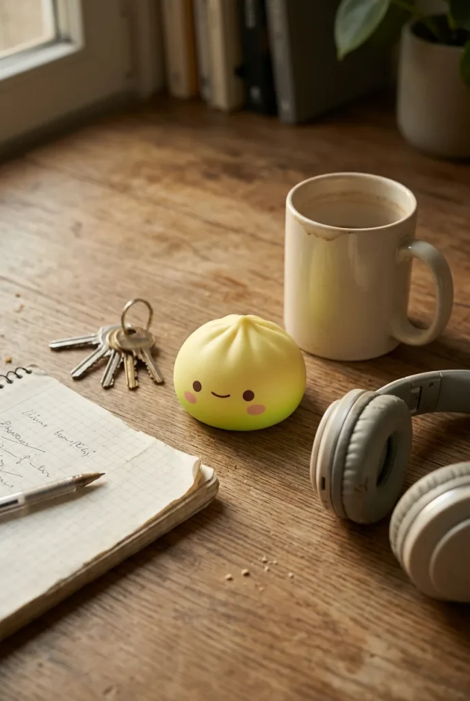 Dumpling Squishy Mystery Japans Kawaii – Set van 12 op het bureau