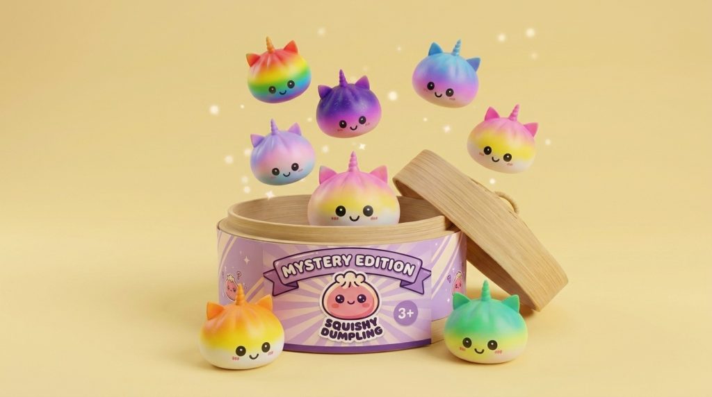 Jumbo Dumpling Squishy Eenhoorn Regenboog tijdens het knijpen, zacht materiaal