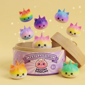 Jumbo Dumpling Squishy Eenhoorn Regenboog tijdens het knijpen, zacht materiaal