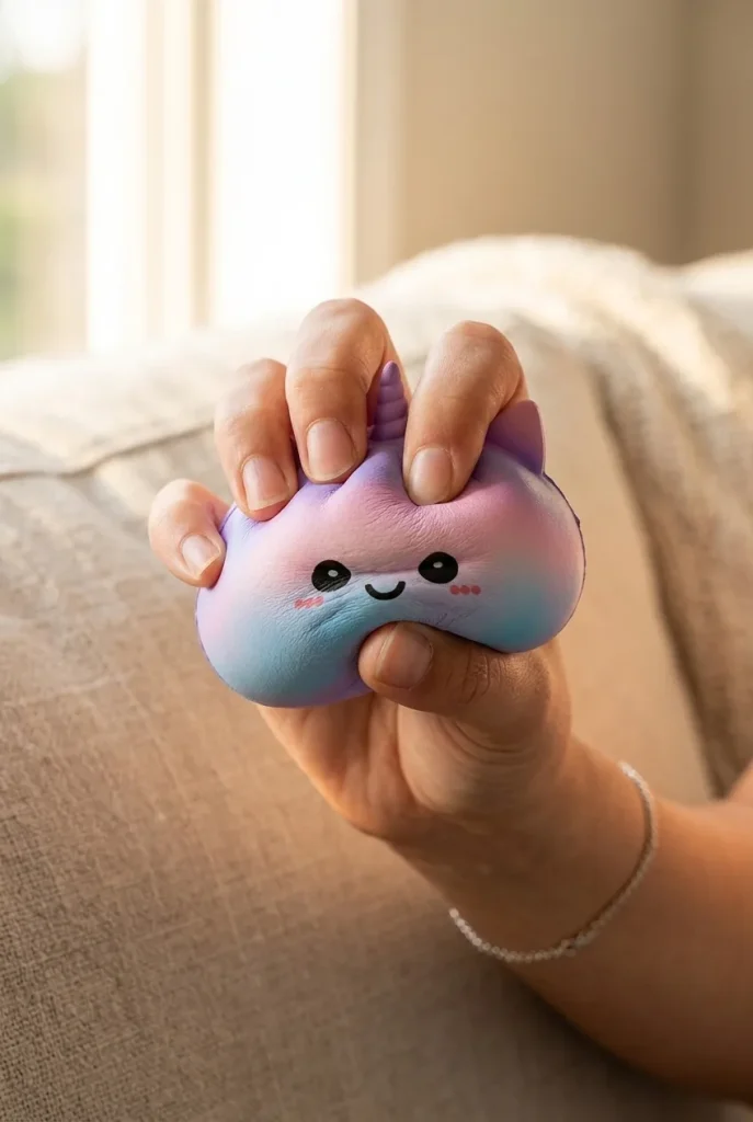 Jumbo Dumpling Squishy Eenhoorn Regenboog tijdens het knijpen