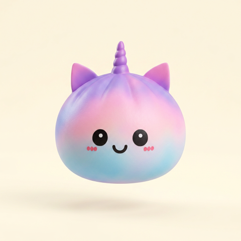 Jumbo Dumpling Squishy Eenhoorn Regenboog tijdens het knijpen, zacht materiaal
