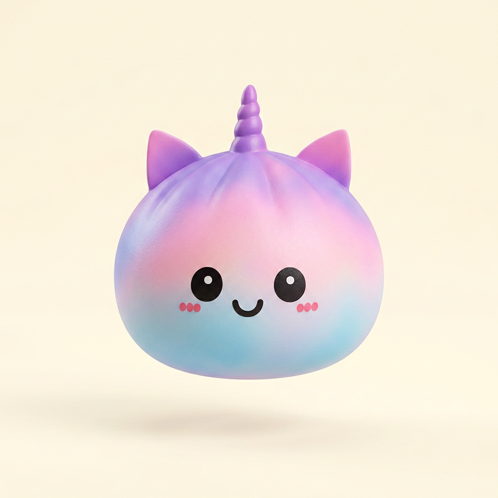 Jumbo Dumpling Squishy Eenhoorn Regenboog tijdens het knijpen, zacht materiaal