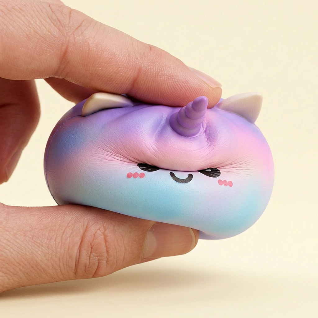 Jumbo Dumpling Squishy Eenhoorn Regenboog — slow-rise effect, het schuim vert langzaam terug