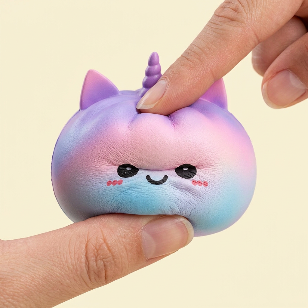 Jumbo Dumpling Squishy Eenhoorn Regenboog tijdens het knijpen, zacht materiaal