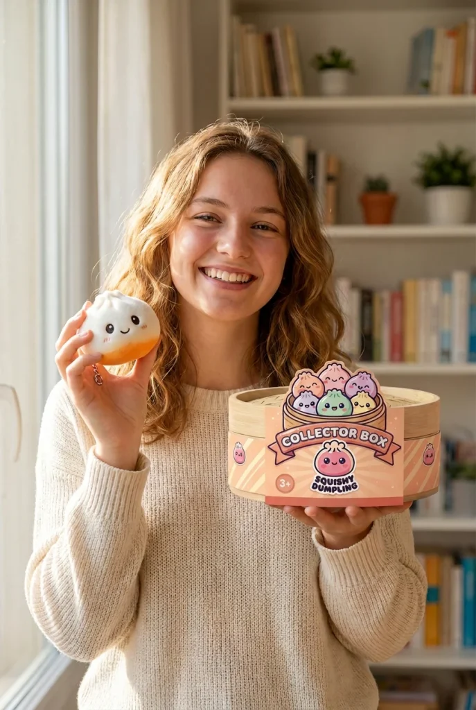 Dumpling Squishy Sleutelhanger Pluche Set X6 met zijn doos