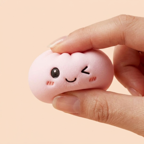 Dumpling Squishy Sleutelhanger Pluche Set X6 — slow-rise effect, het schuim vert langzaam terug