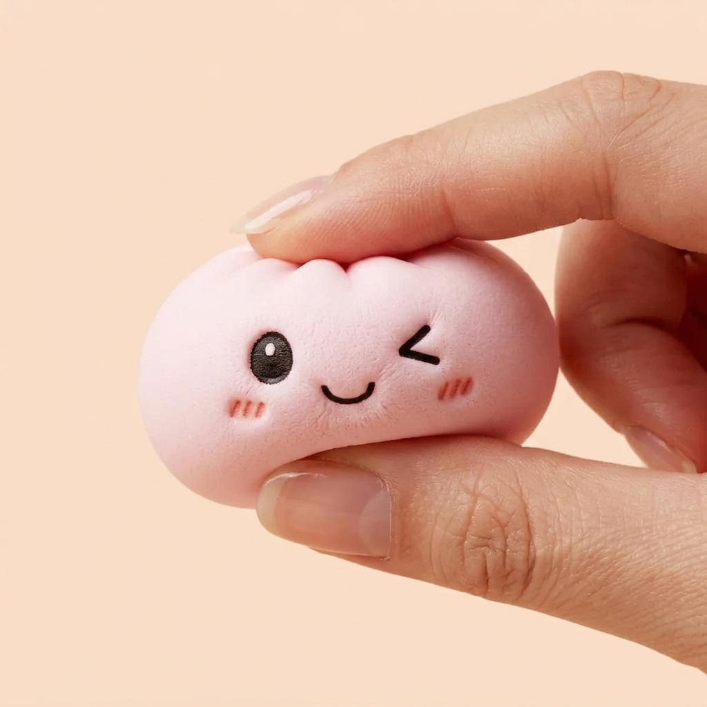 Dumpling Squishy Sleutelhanger Pluche Set X6 — slow-rise effect, het schuim vert langzaam terug