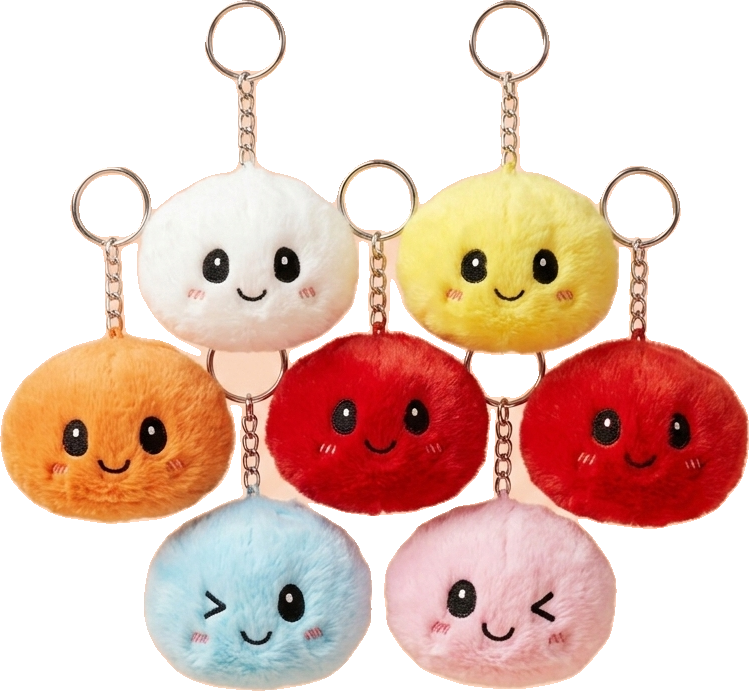 Dumpling Squishy Sleutelhanger Pluche Set X6 tijdens het knijpen, zacht materiaal