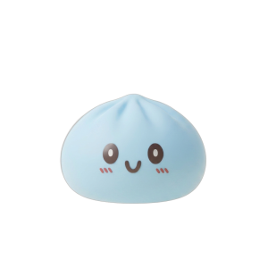 Squishy Dumpling Blue Giant Jumbo tijdens het knijpen, zacht materiaal