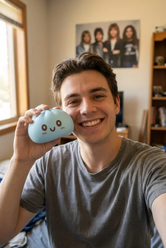 Squishy Dumpling Blue Giant Jumbo in het dagelijks leven