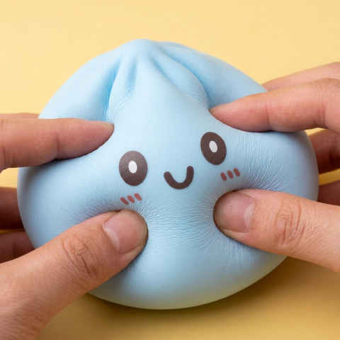 Squishy Dumpling Blue Giant Jumbo — slow-rise effect, het schuim vert langzaam terug