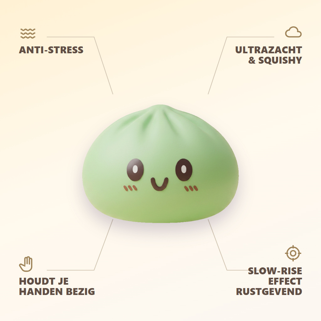 Dumpling Squishy Giant Green Jumbo 15 cm — zijn voordelen