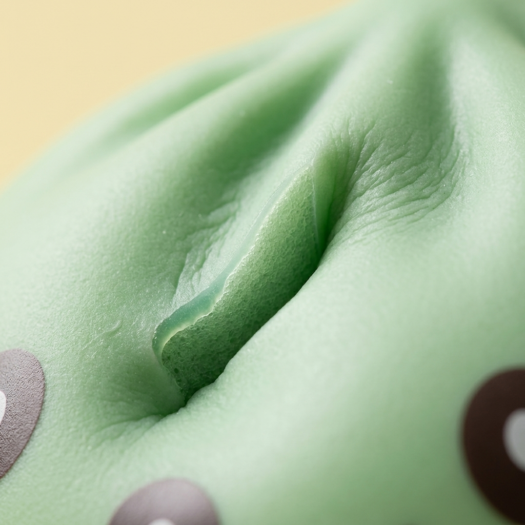 Dumpling Squishy Giant Green Jumbo 15 cm — macro-close-up van de textuur