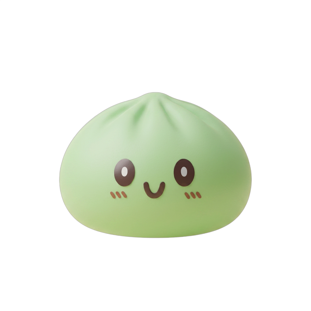 Dumpling Squishy Giant Green Jumbo 15 cm tijdens het knijpen, zacht materiaal