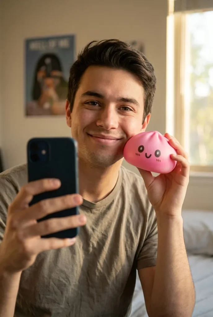 Dumpling Squishy Giant Roze in het dagelijks leven