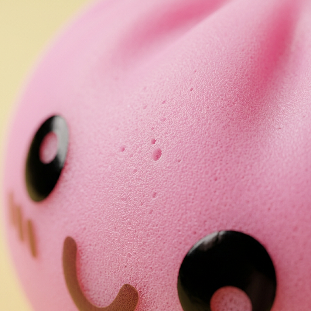 Dumpling Squishy Giant Roze — macro-close-up van de textuur