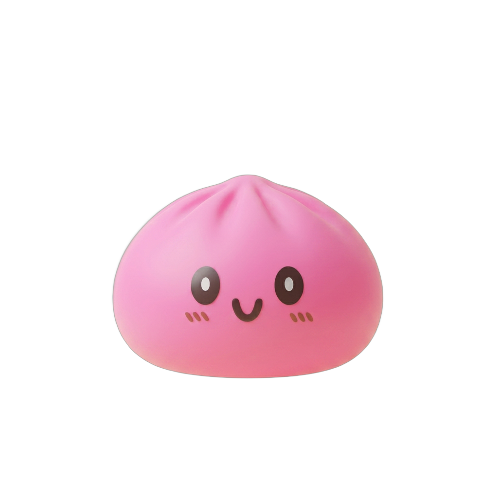 Dumpling Squishy Giant Roze tijdens het knijpen, zacht materiaal