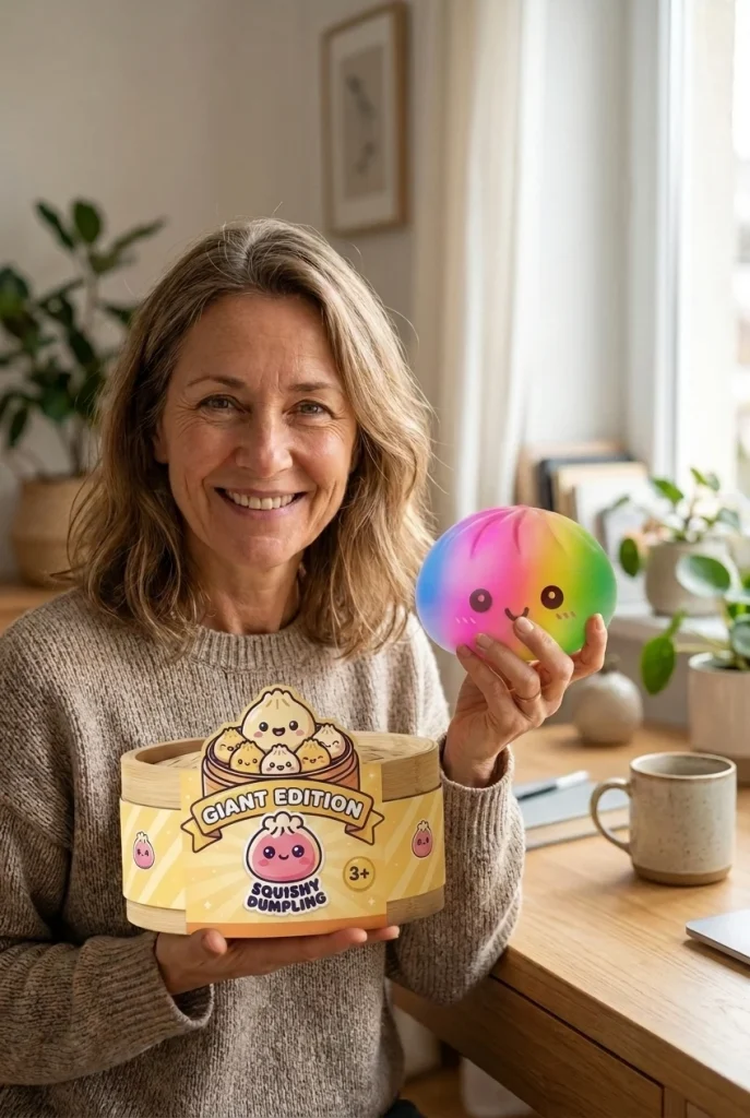 Rainbow Dumpling Squishy XXL 15 cm met zijn doos