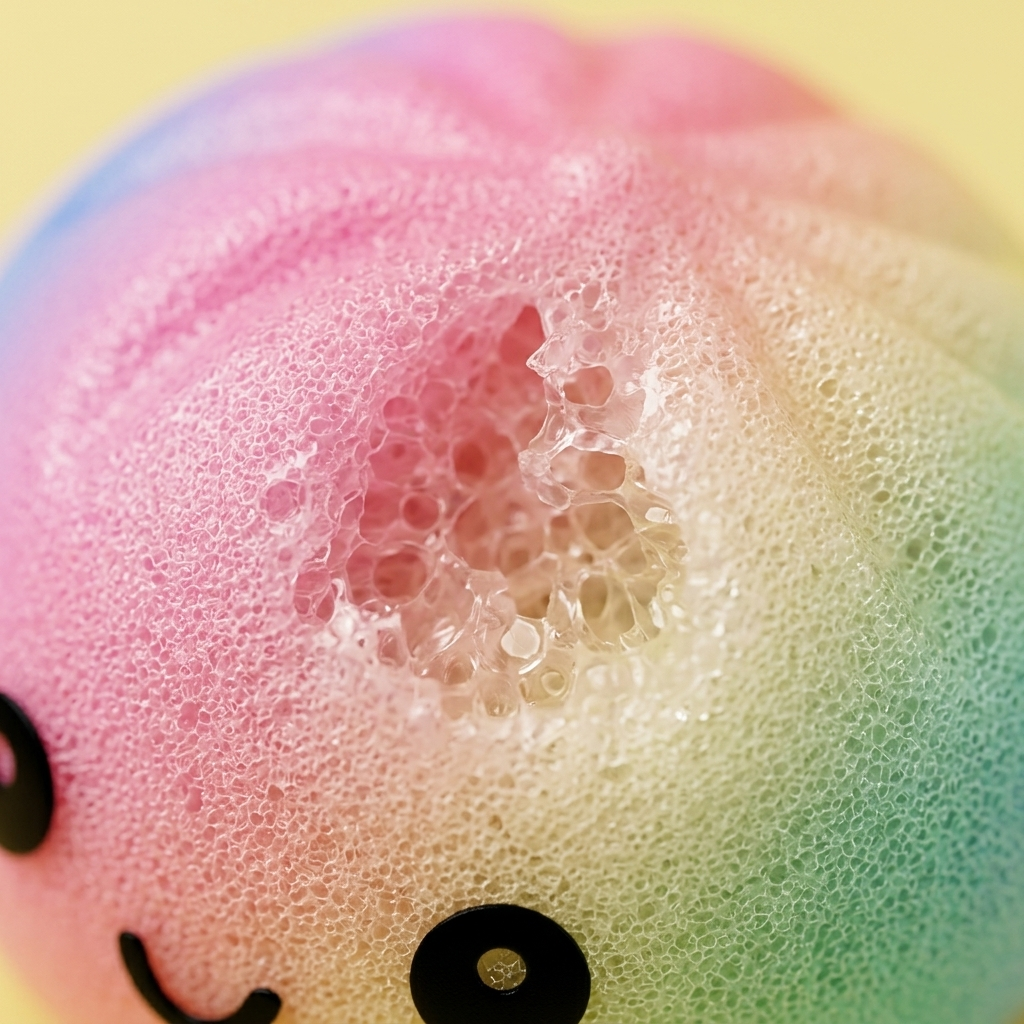 Rainbow Dumpling Squishy XXL 15 cm — macro-close-up van de textuur