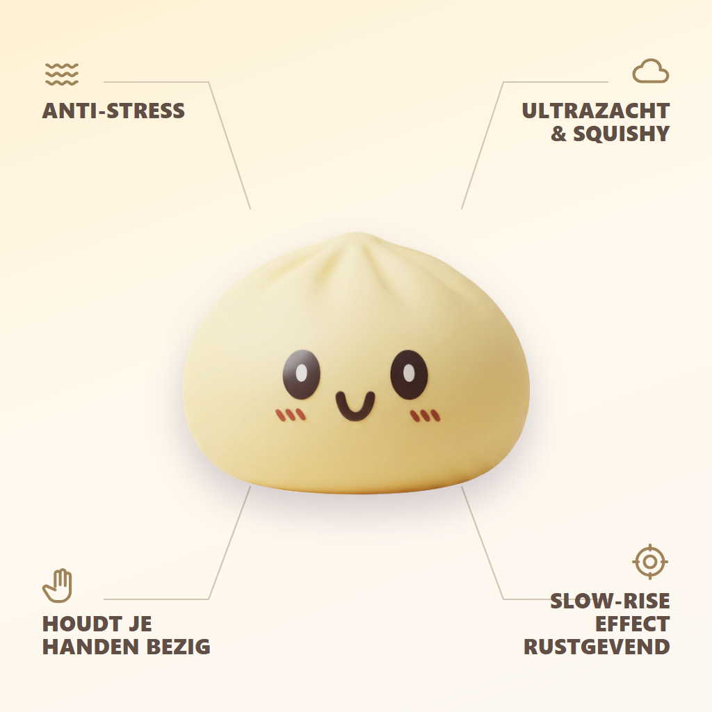 Dumpling Squishy Giant Geel – XXL Slow Rise — zijn voordelen