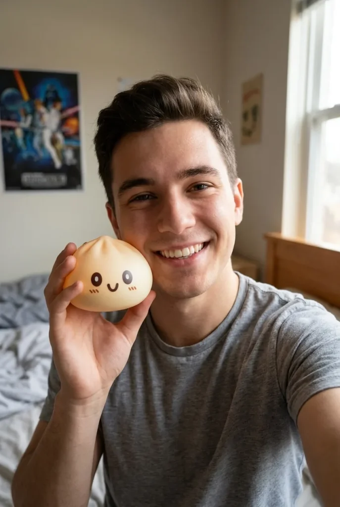 Dumpling Squishy Giant Geel – XXL Slow Rise in het dagelijks leven