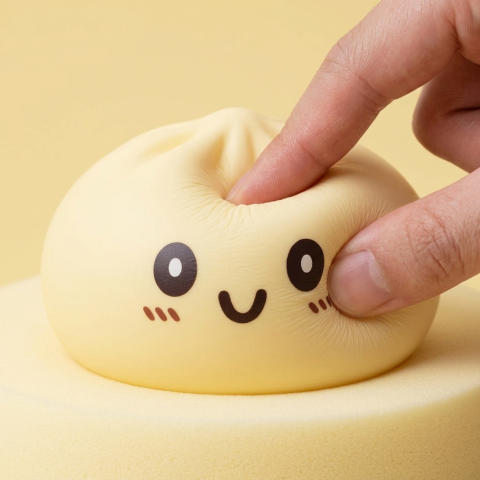 Dumpling Squishy Giant Geel – XXL Slow Rise tijdens het knijpen, zacht materiaal