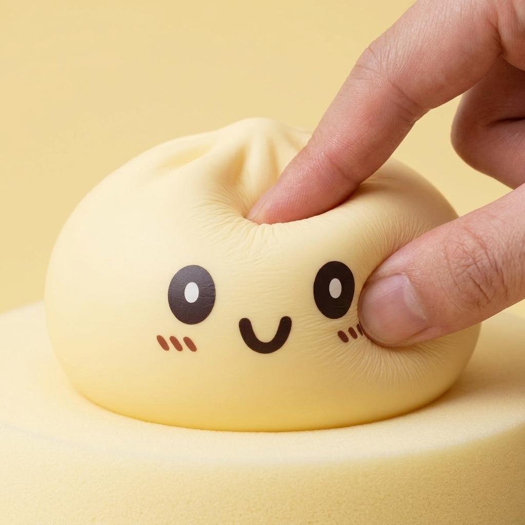 Dumpling Squishy Giant Geel – XXL Slow Rise tijdens het knijpen, zacht materiaal