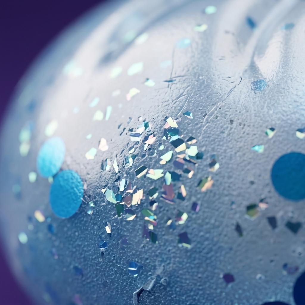Dumpling Squishy Bleu Glacé Sparkle met Glitter — macro-close-up van de textuur