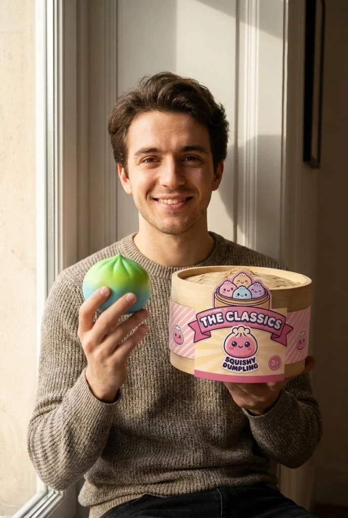 Mini Dumpling Squishy Mystery Box Bamboe met zijn doos
