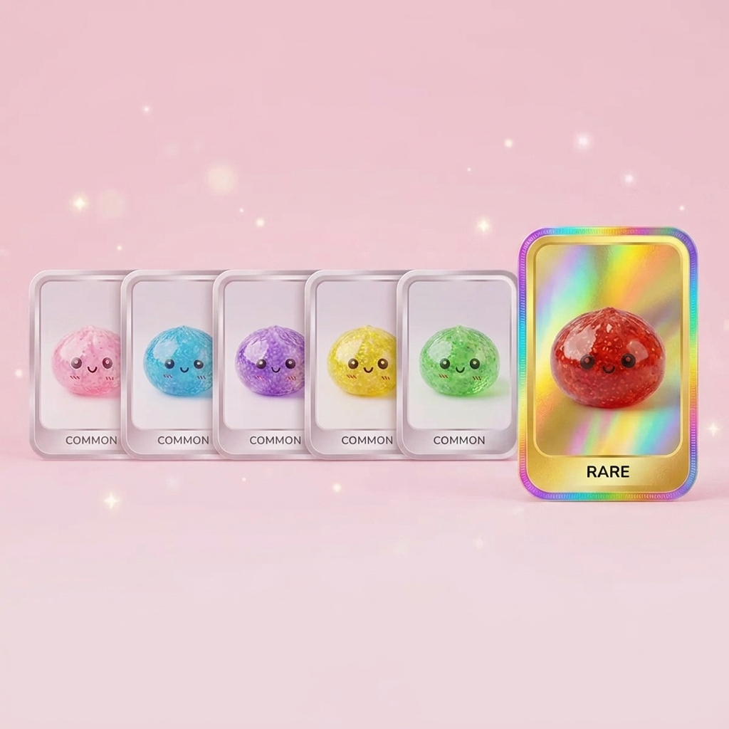 Mini Dumpling Squishy Metallic Mystery tijdens het knijpen, zacht materiaal