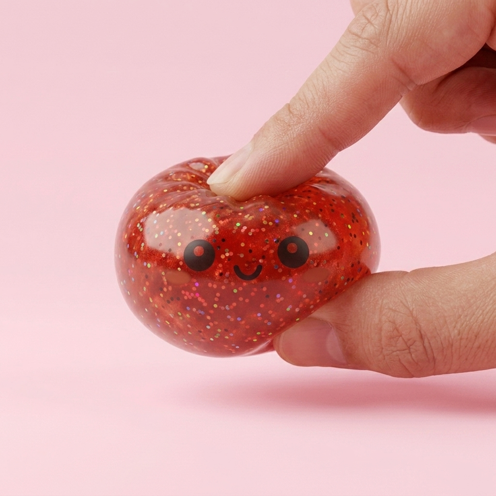 Mini Dumpling Squishy Metallic Mystery tijdens het knijpen, zacht materiaal