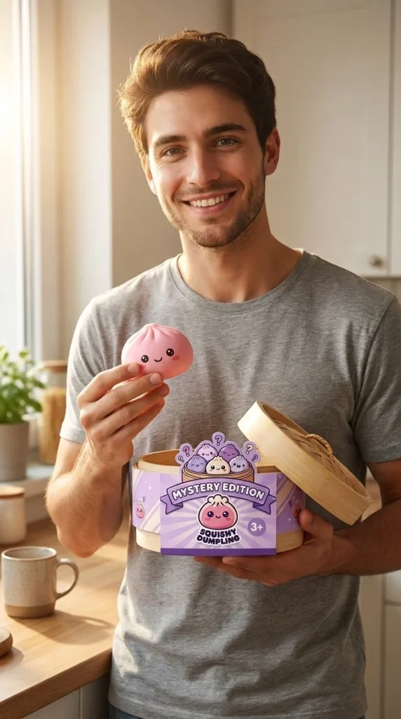 Mini Dumplings Squishy Mystery Verrassing met zijn doos
