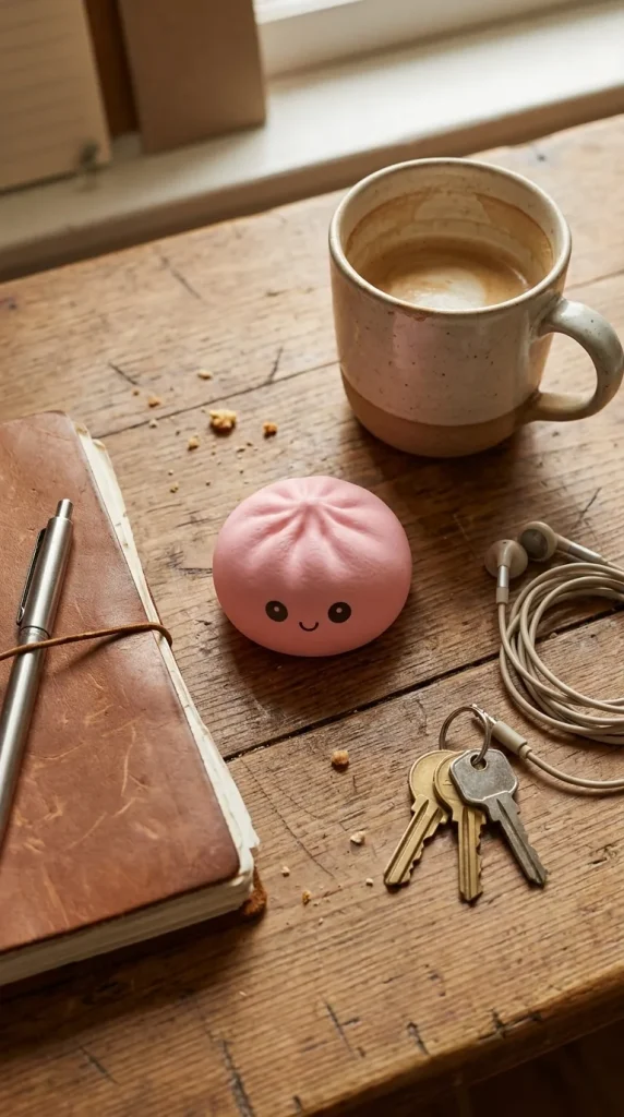 Mini Dumplings Squishy Mystery Verrassing op het bureau
