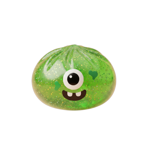 Squishy Dumpling Monster Halloween Groen Glitter tijdens het knijpen, zacht materiaal