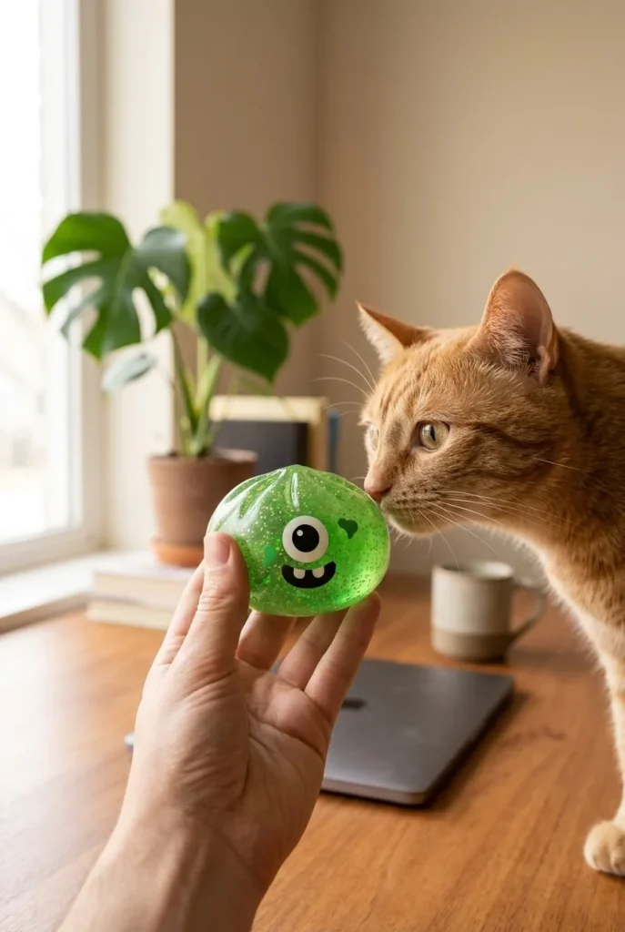 Squishy Dumpling Monster Halloween Groen Glitter met een knuffel