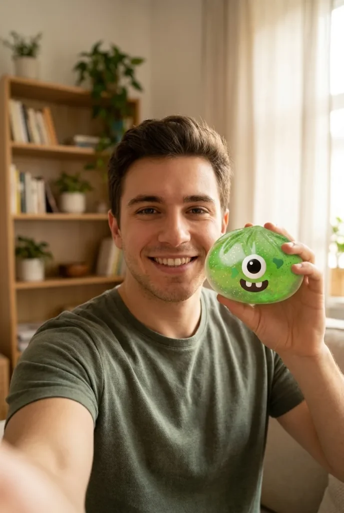 Squishy Dumpling Monster Halloween Groen Glitter in het dagelijks leven
