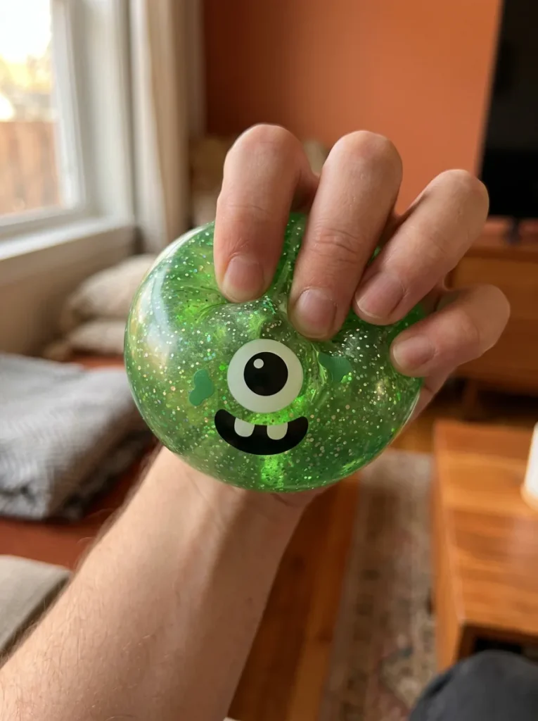 Squishy Dumpling Monster Halloween Groen Glitter tijdens het knijpen