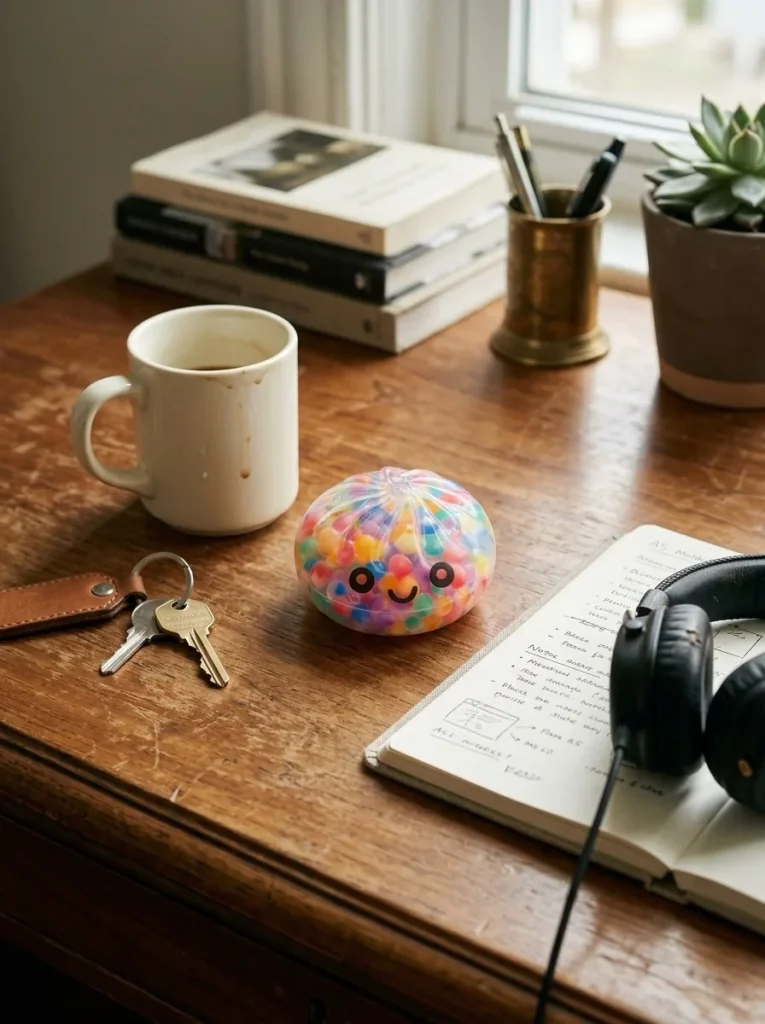 Mystery Dumpling Squishy Zachte Bubbel op het bureau