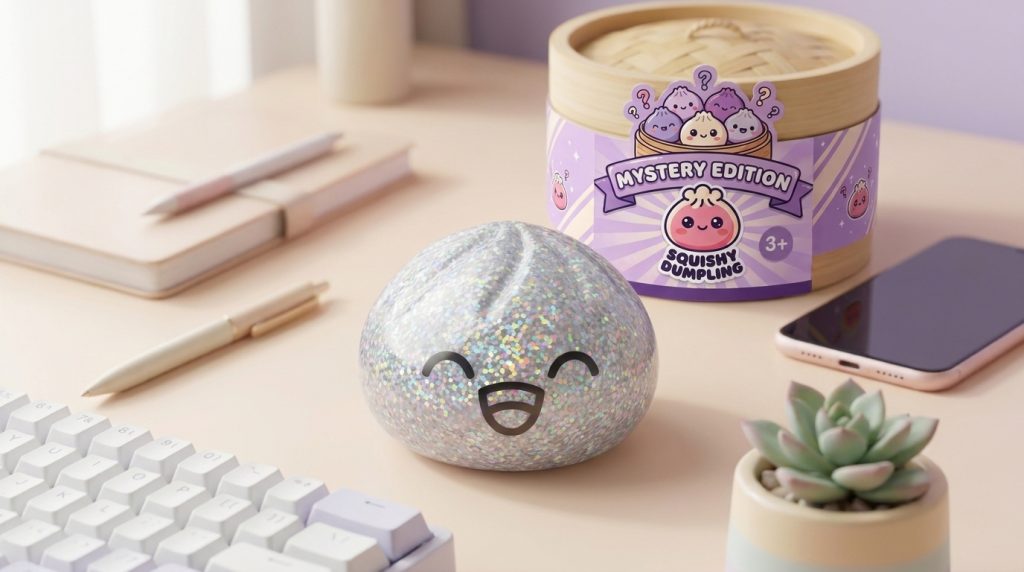 Rare Dumpling Squishy – Mystery Collector Editie in zijn kawaii omgeving