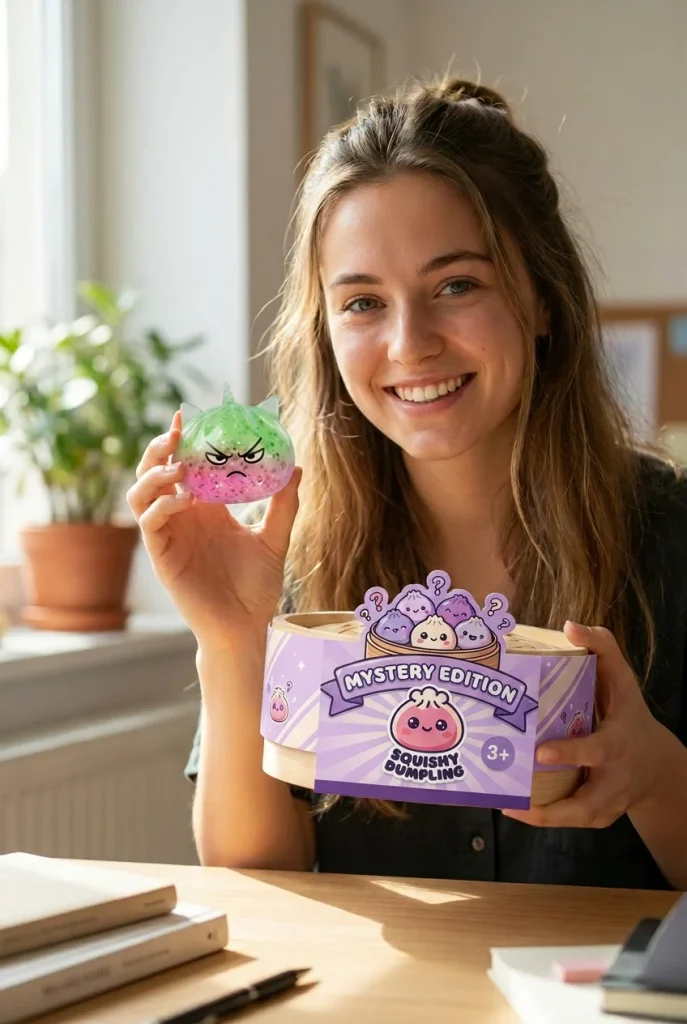 Glitter Dumpling Squishy Rare Unicorn Magic met zijn doos