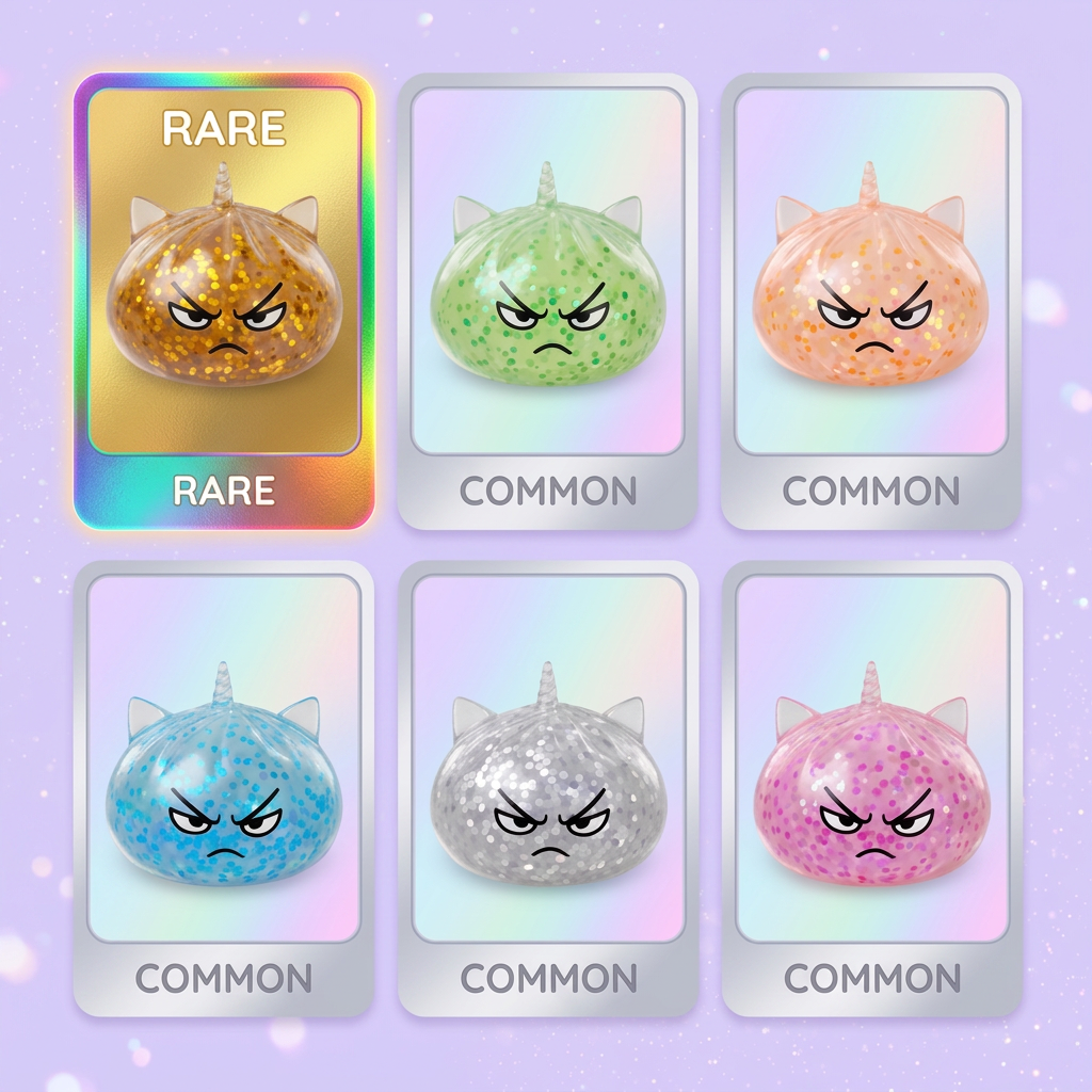 Glitter Dumpling Squishy Rare Unicorn Magic tijdens het knijpen, zacht materiaal