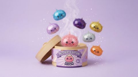 Mystery Dumpling Squishy Glitter Eenhoorn tijdens het knijpen, zacht materiaal