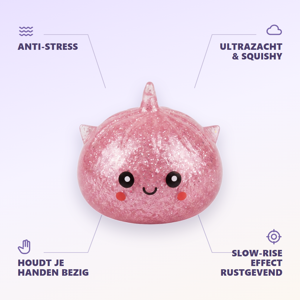Mystery Dumpling Squishy Glitter Eenhoorn — zijn voordelen