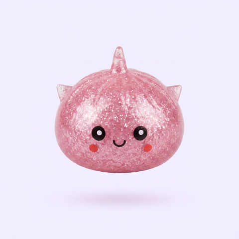 Mystery Dumpling Squishy Glitter Eenhoorn tijdens het knijpen, zacht materiaal